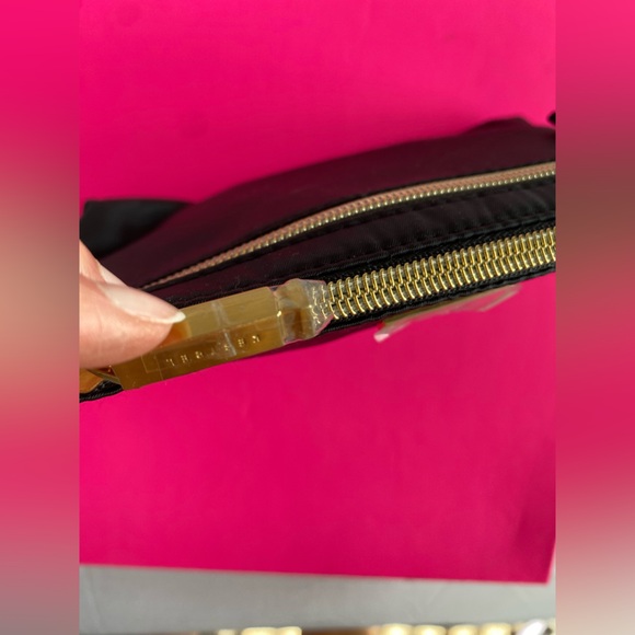 Kestrel Make Up Cosmetics Bag Pouch Travel Clutch Black Gold Zipper New - Picture 7 of 13
